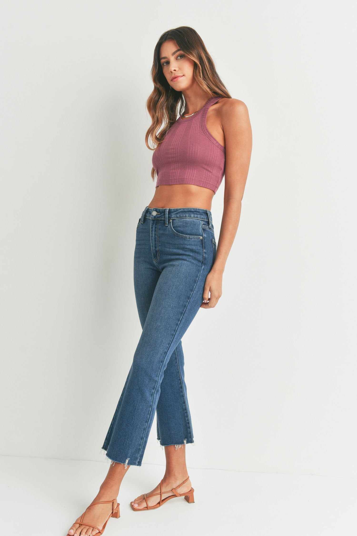 JBD Crop Flare w/ Distressed Hem