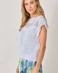 Floral Yoke Crochet Top