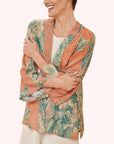 Floral Jungle Kimono Jacket in Petal