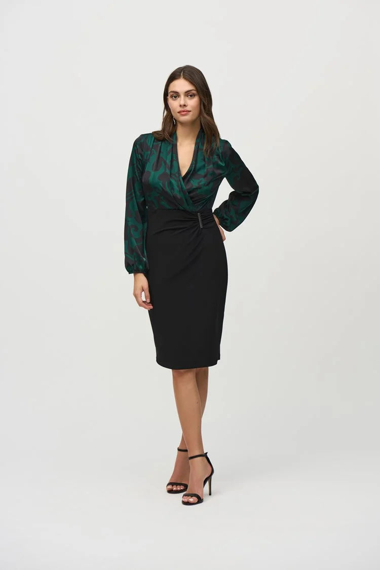 green emerald velvet dress Joseph Ribkoff Signature Dress – Details Direct main image 0