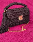 Crochet Clutch Handbag Black