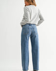 Mid Rise Slim Wide Leg