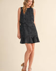 Tiered Floral Lace Flounce Hem Mini Dress