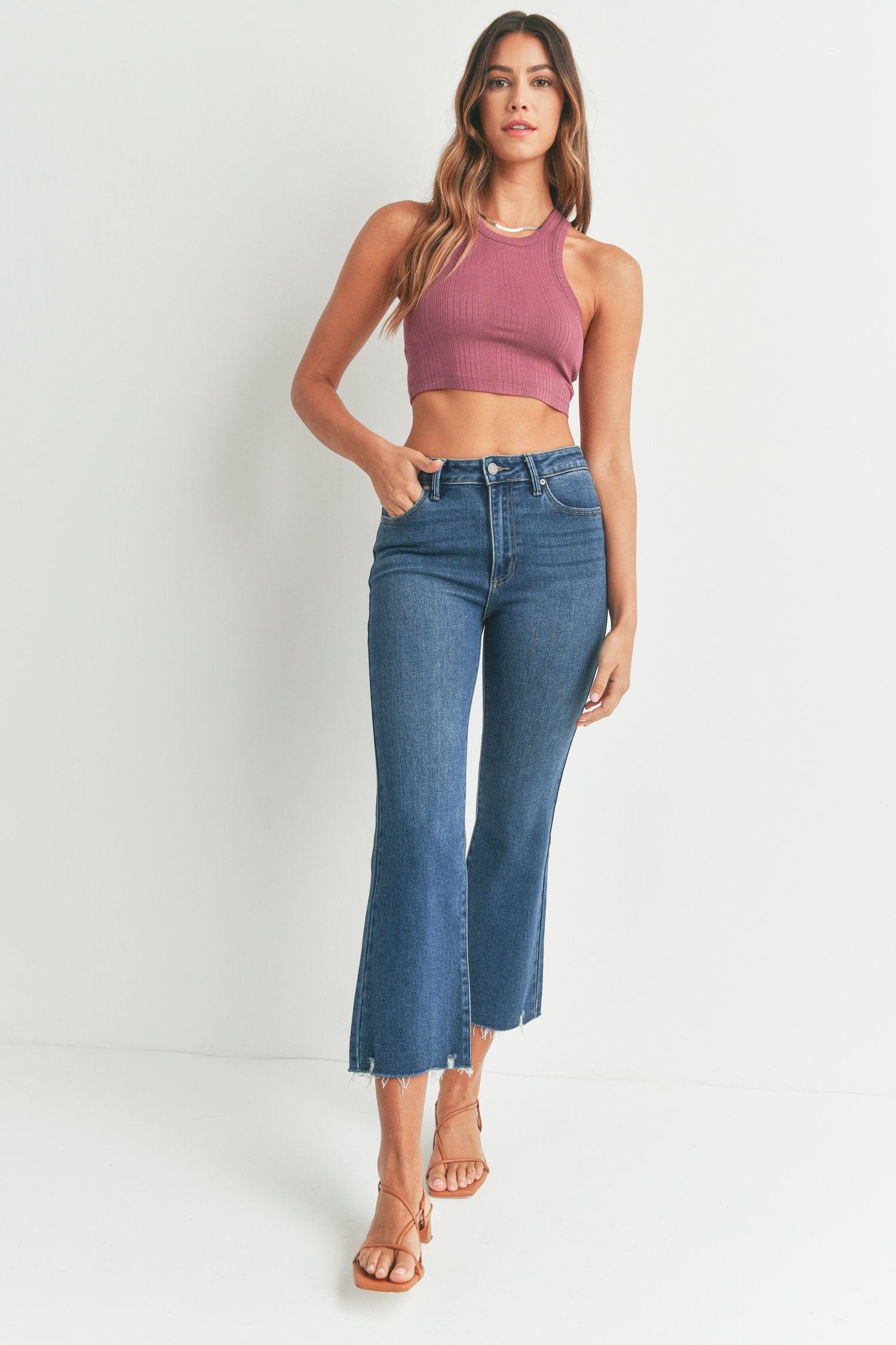 JBD Crop Flare w/ Distressed Hem