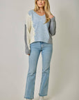 Sky Color Blocked Sweater