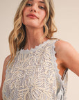 Floral Crochet Tank With Side Ties