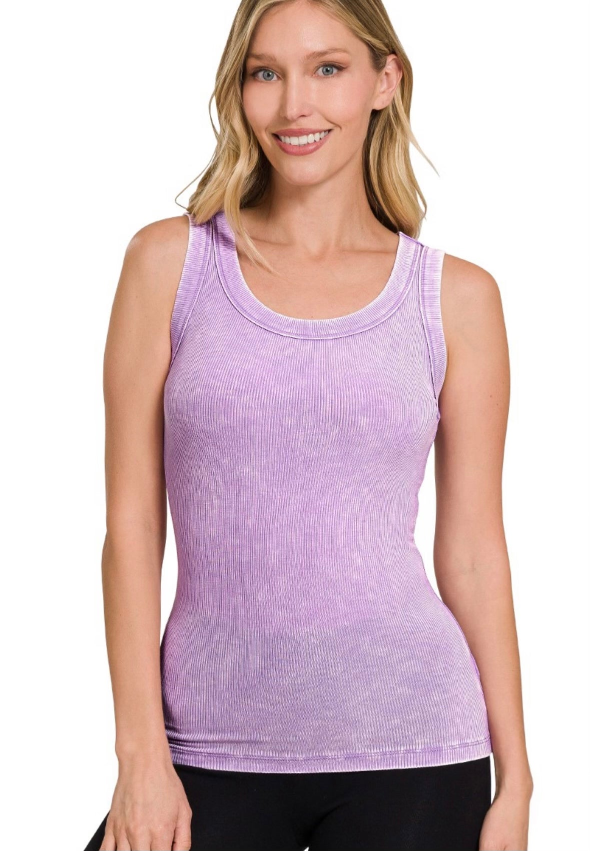 Washed Ribbed Scoop Tank