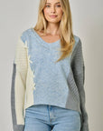 Sky Color Blocked Sweater