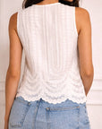 Embroidered Tulle Tank