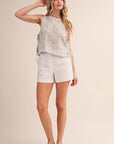 Floral Crochet Tank With Side Ties