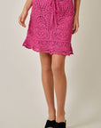 Fuchsia Crochet Ruffled Skirt