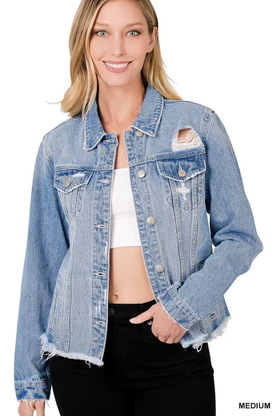 Distressed Denim Jacket