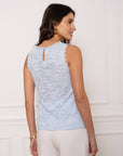 Anais Sleeveless Blue Lace Top
