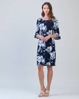 Tulip Cuff Back Tie Dress - Peony Blossom