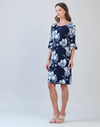 Tulip Cuff Back Tie Dress - Peony Blossom