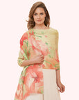 Linen Watercolor Orchid Scarf