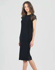 Clara Sunwoo Mesh Cap Sleeve Midi Dress