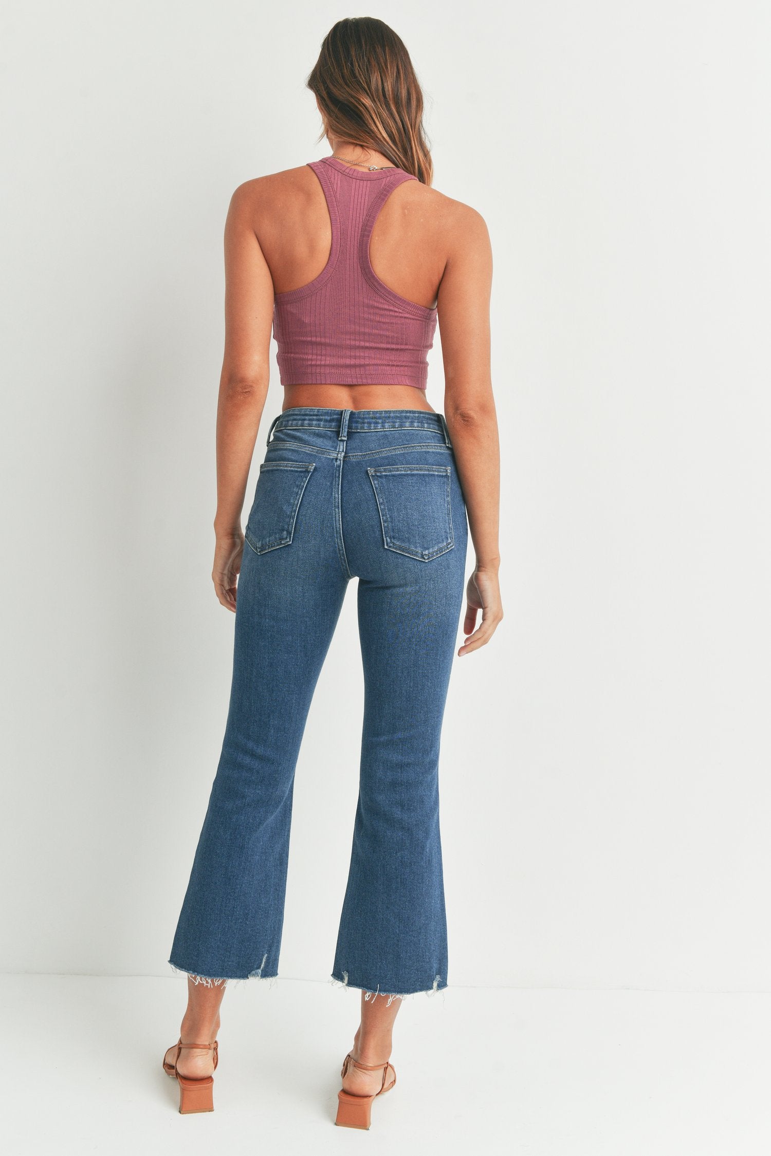 JBD Crop Flare w/ Distressed Hem