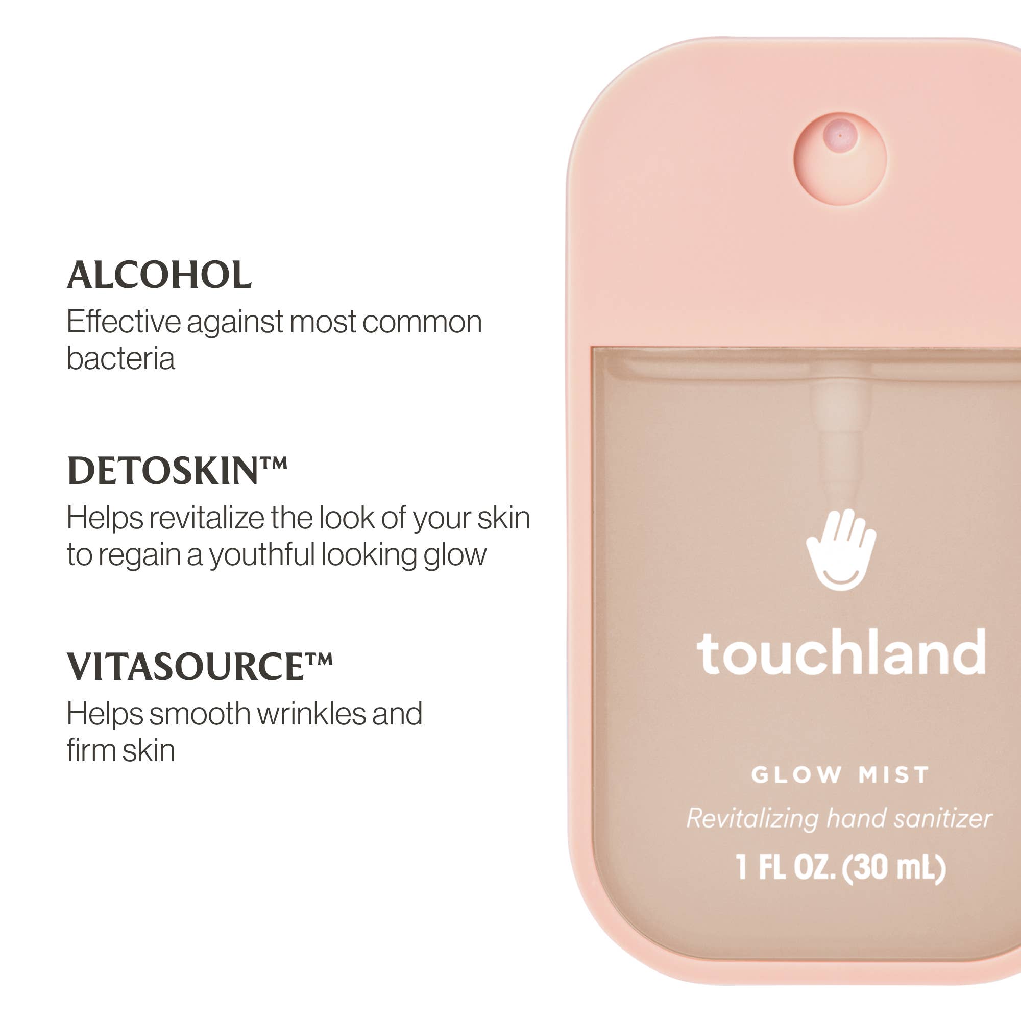Touchland Glow Mist Revitalizing Hand Sanitizer Rosewater