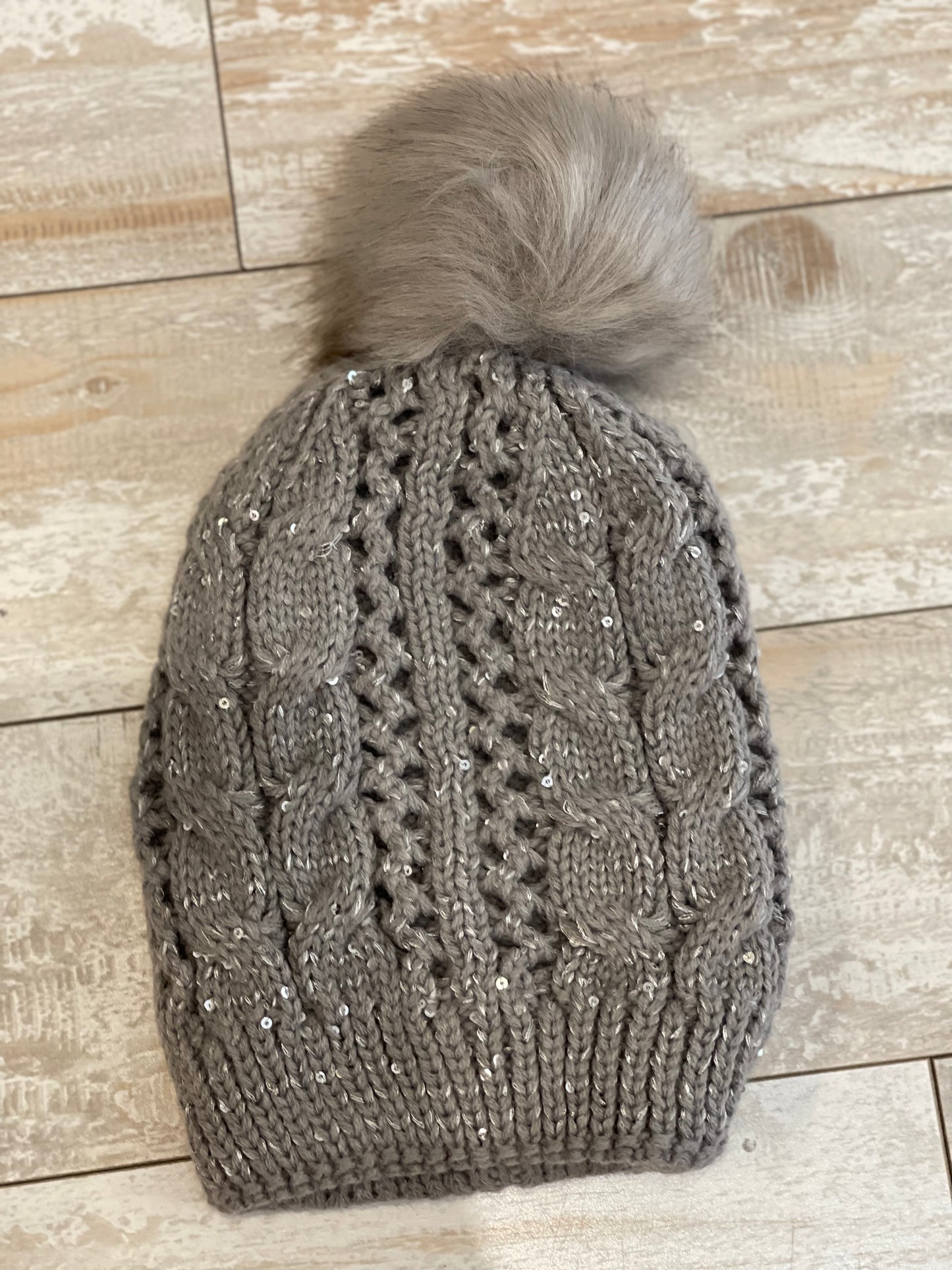 Sequin Pom Beanie