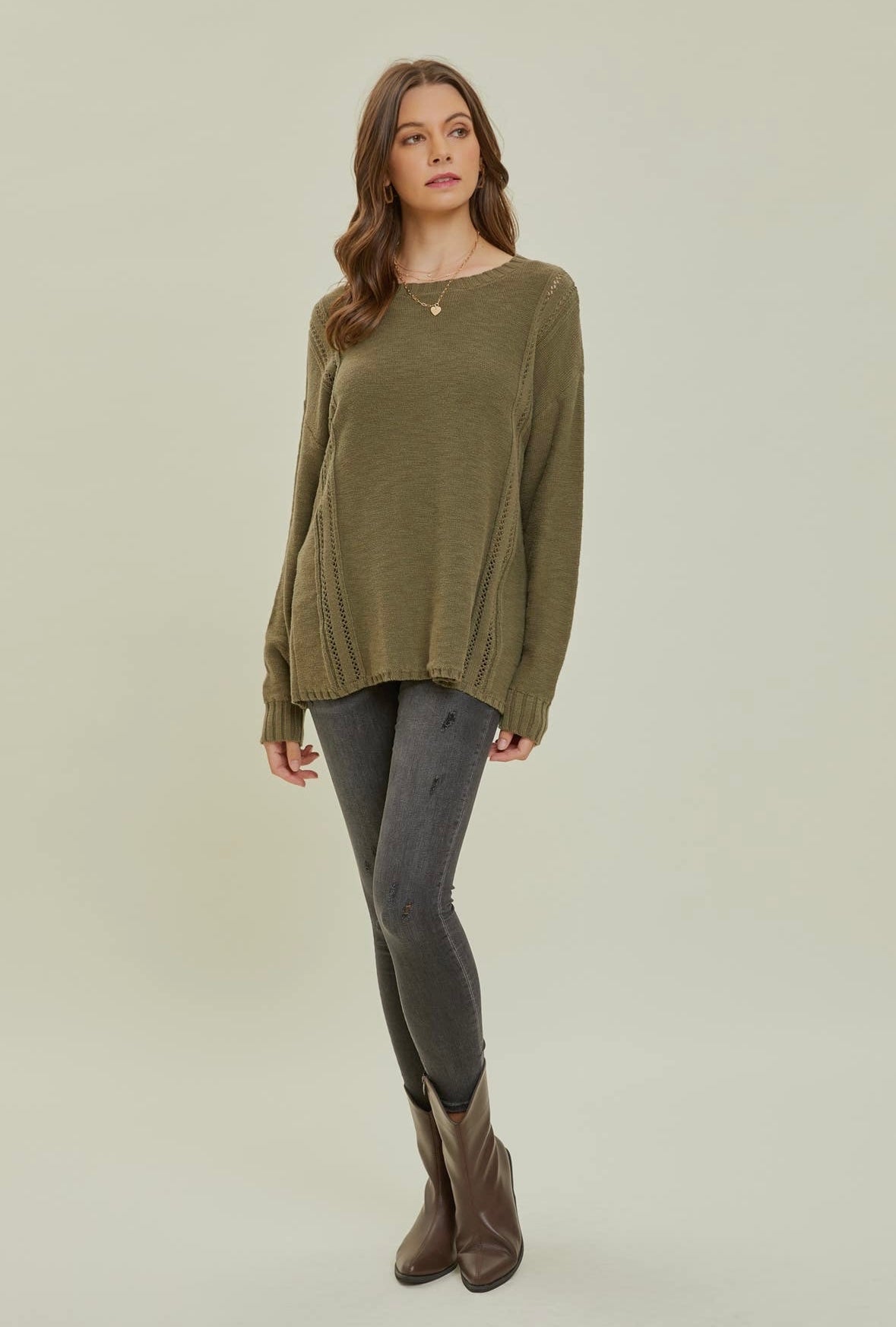 Knit Eyelet Sweater