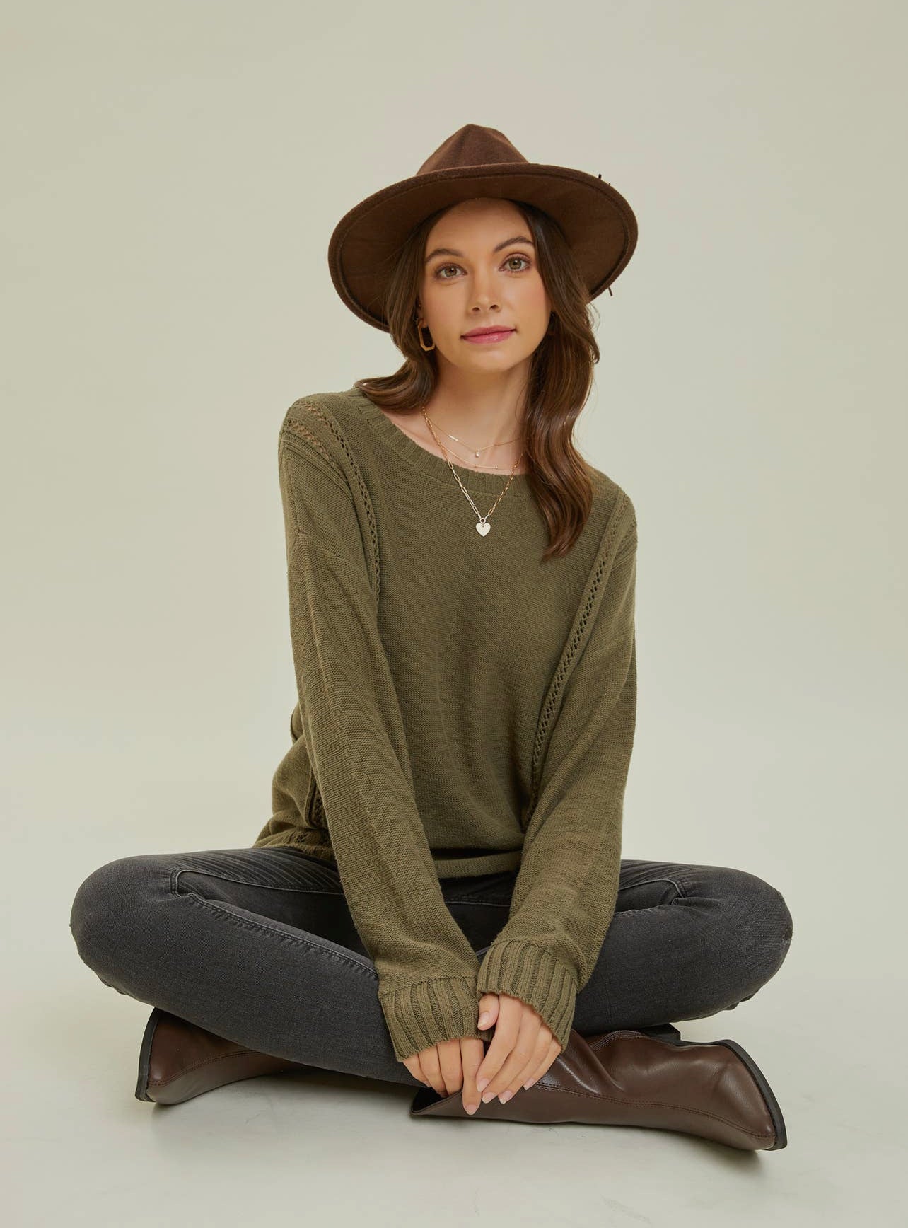 Knit Eyelet Sweater