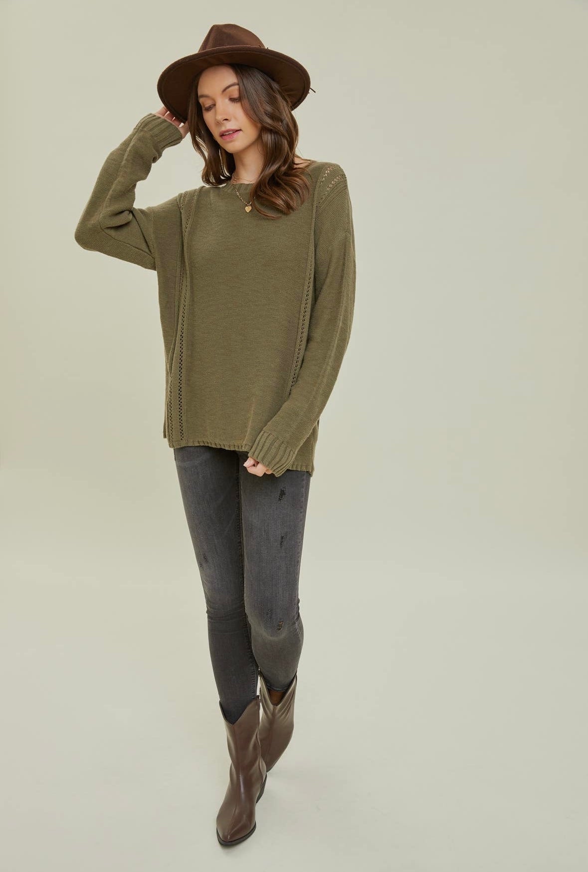 Knit Eyelet Sweater