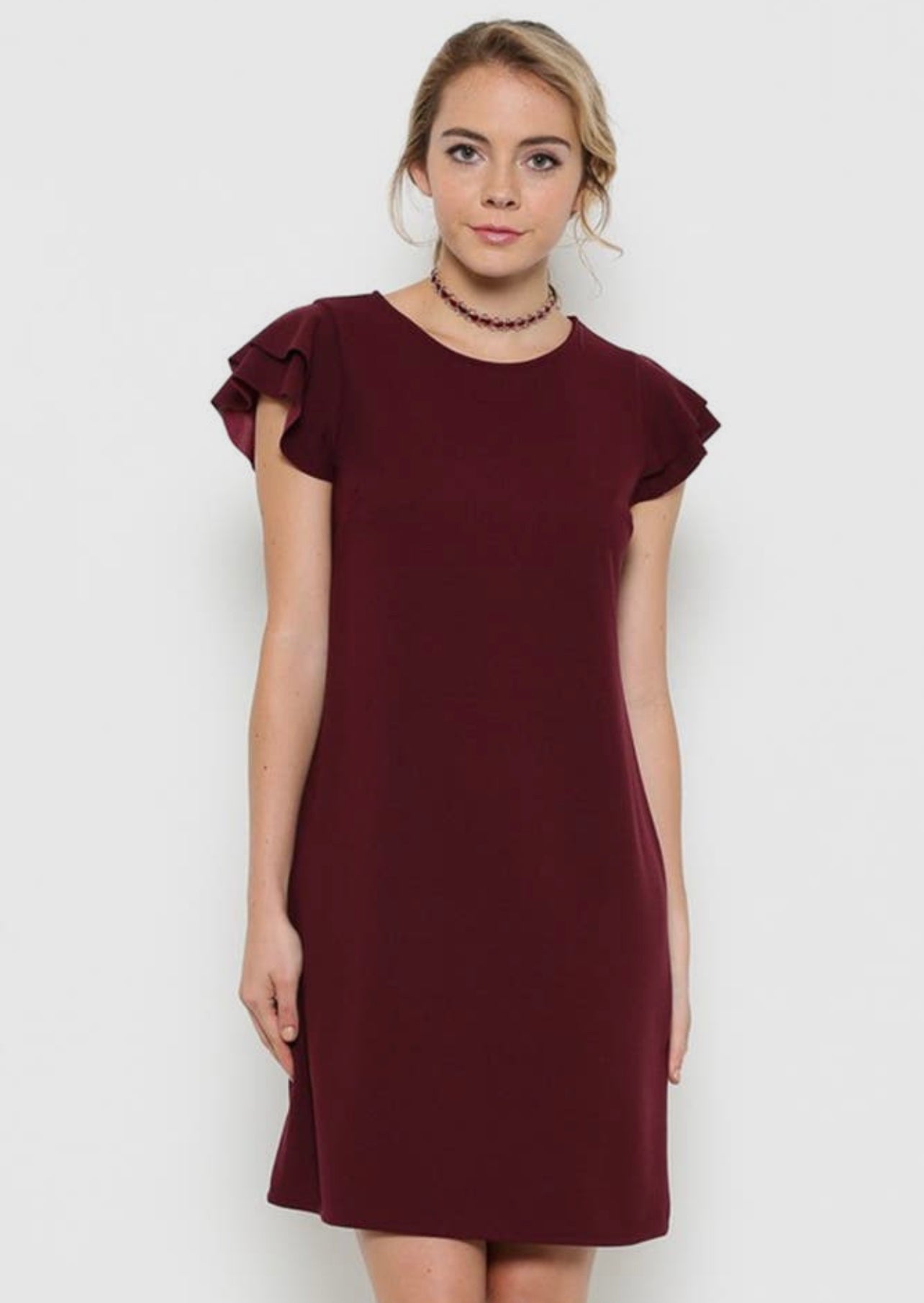 Double Ruffle Sleeve Dress