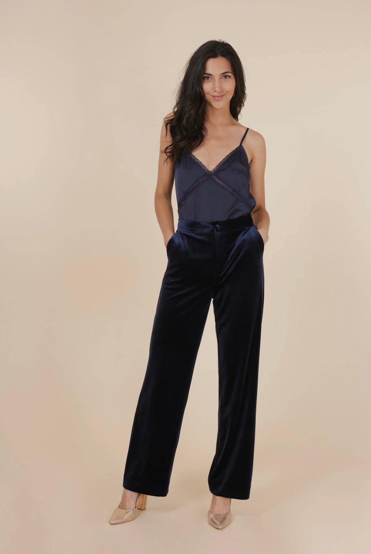 High Waist Velvet Pants