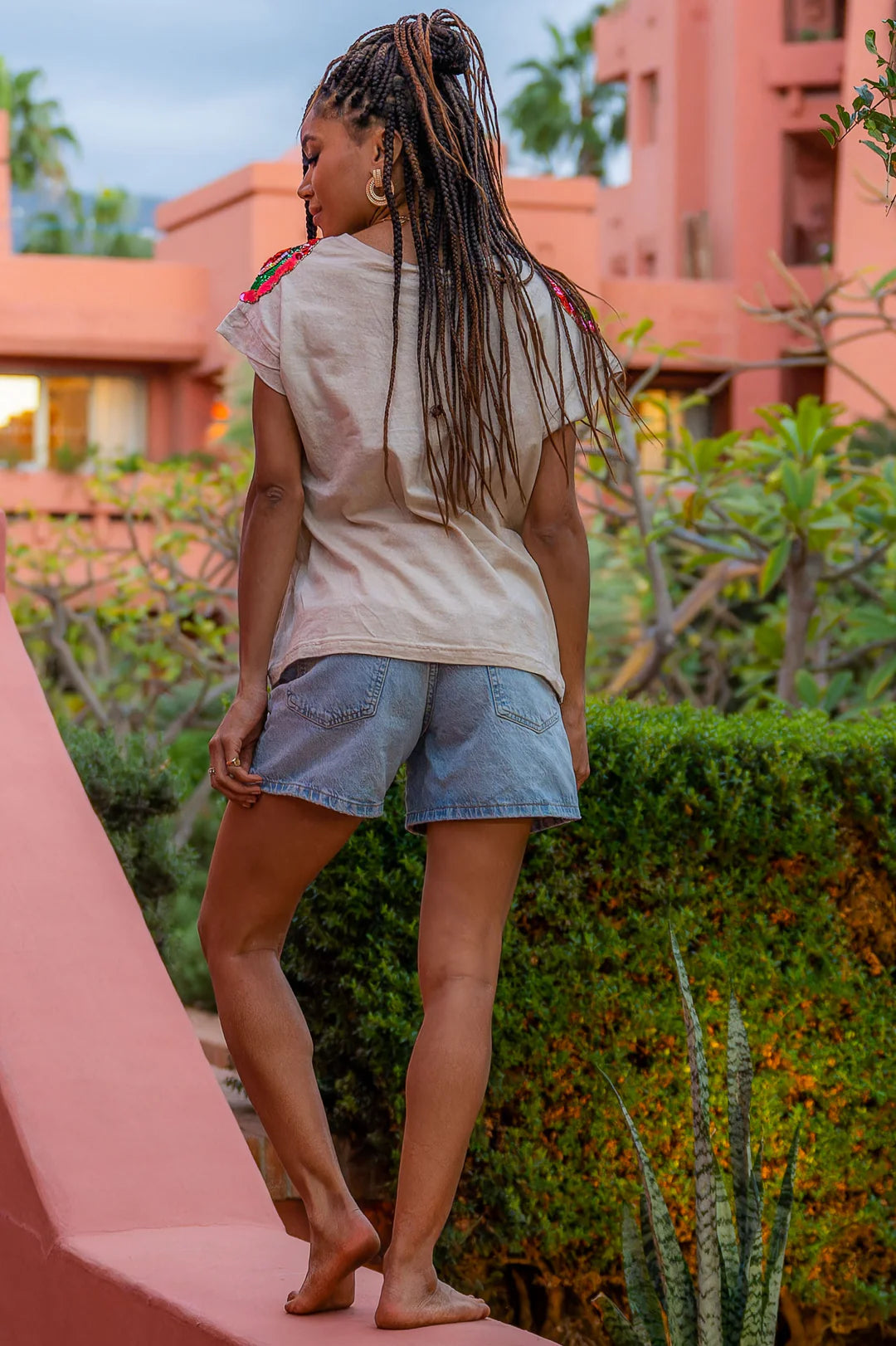 April Sequin Shoulder Tee