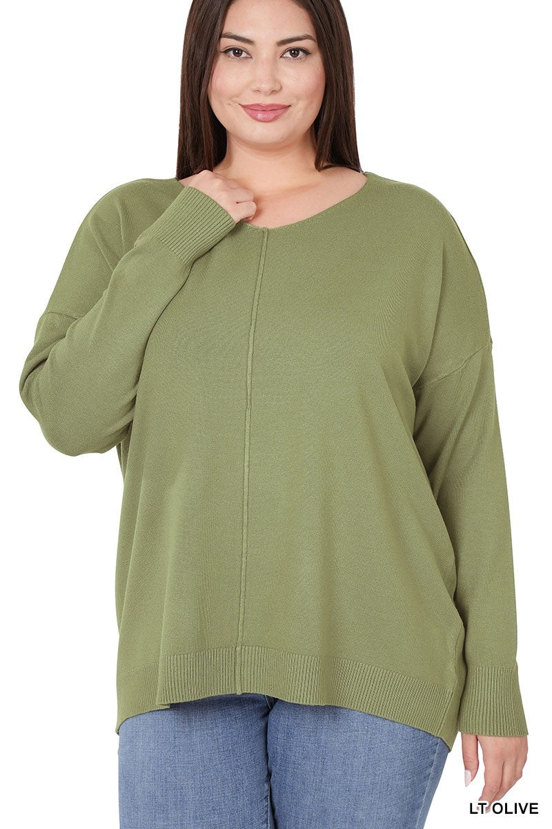Front Seam Sweater Plus