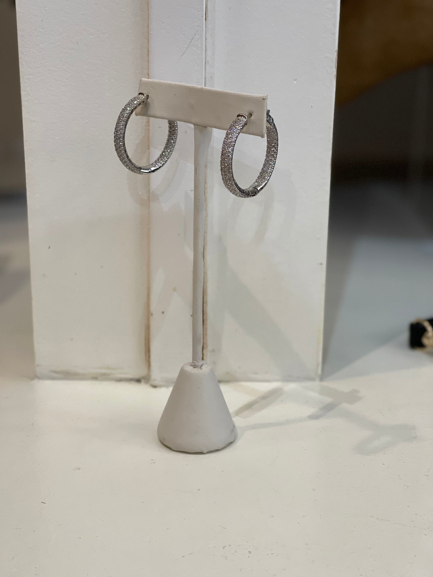 Inside Out CZ Pave Hoop Earring