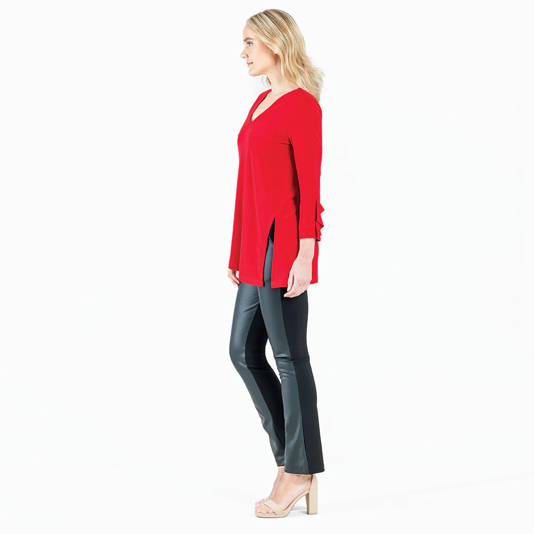 Clara Sunwoo Two Tone Liquid Leather Ponte Pant