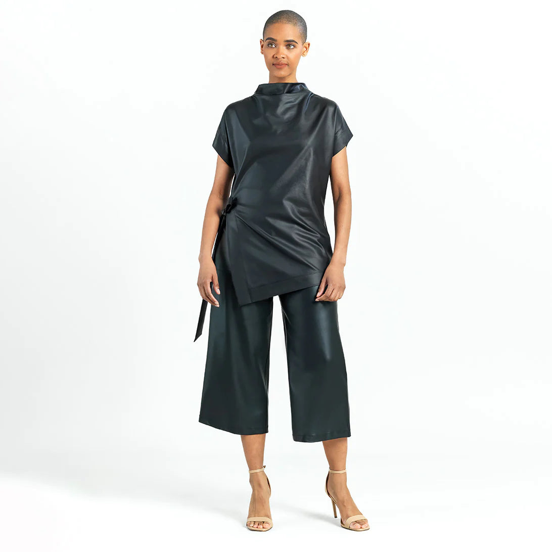 Clara Sunwoo Liquid Leather Side Vent Tunic