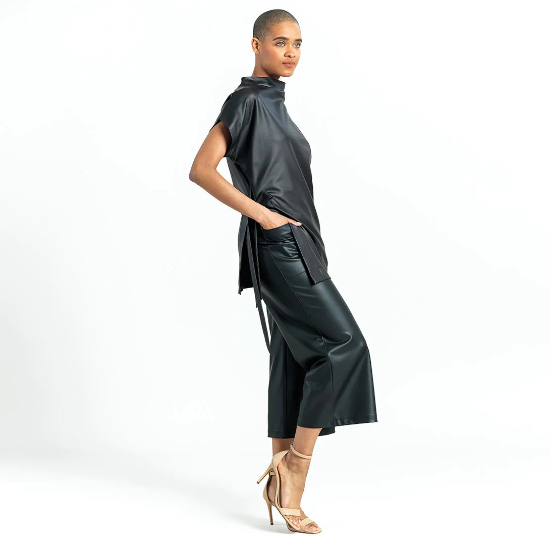 Clara Sunwoo Liquid Leather Side Vent Tunic