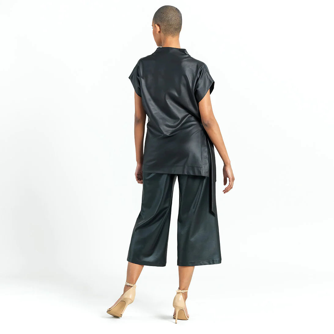 Clara Sunwoo Liquid Leather Side Vent Tunic