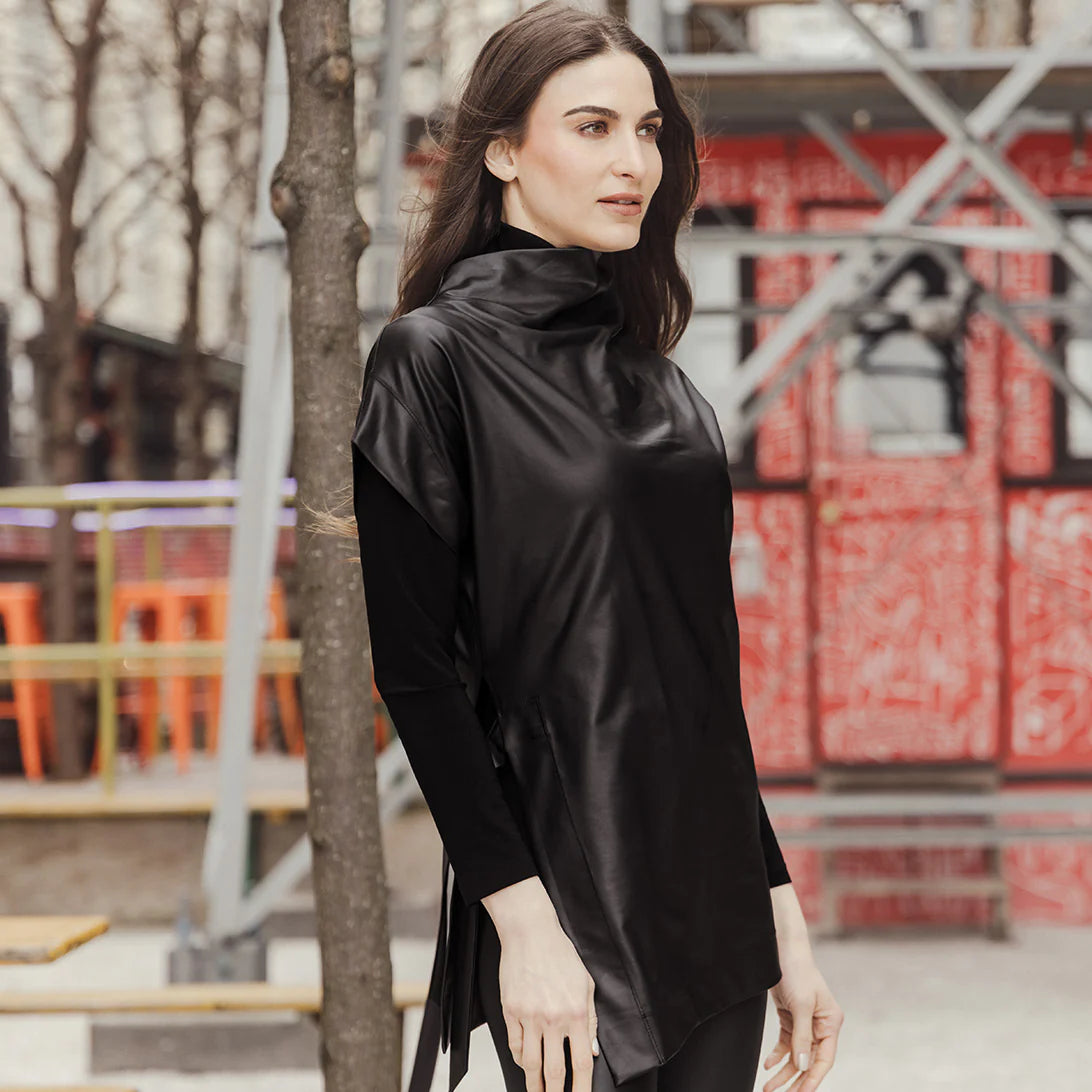 Clara Sunwoo Liquid Leather Side Vent Tunic