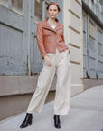 Clara Sunwoo Liquid Leather Signature Jacket Tan