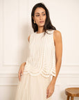 Embroidered Tulle Tank