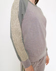 Dusty Lavender & Leopard Raglan Pullover