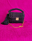 Crochet Clutch Handbag Black
