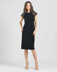 Clara Sunwoo Mesh Cap Sleeve Midi Dress