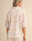 Ladder Trim Button Top & Shorts Set