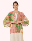 Delicate Tropical Kimono Jacket Candy