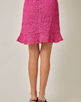 Fuchsia Crochet Ruffled Skirt