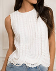 Embroidered Tulle Tank