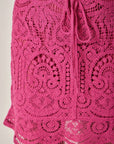 Fuchsia Crochet Ruffled Skirt