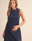 Embroidered Shift Dress