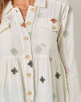 Washed Peplum Jacket Off White