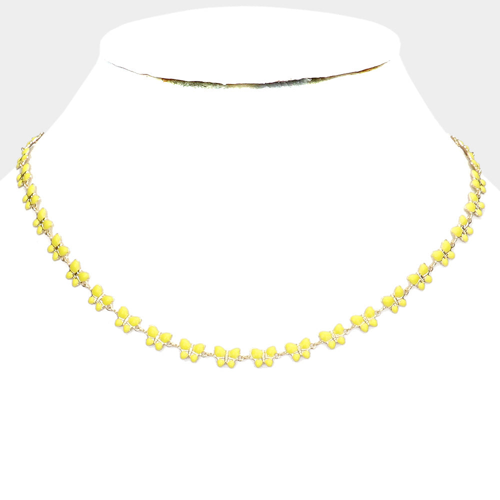 Yellow Butterfly Necklace